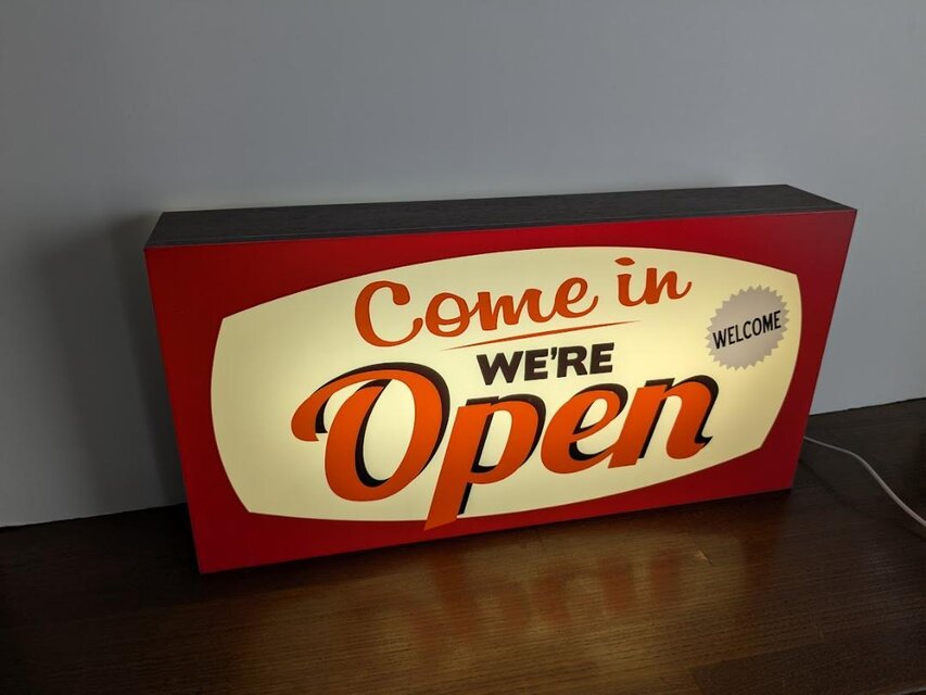Lサイズ】 OPEN オープン 営業中 開店 いらっしゃいませ カントリー