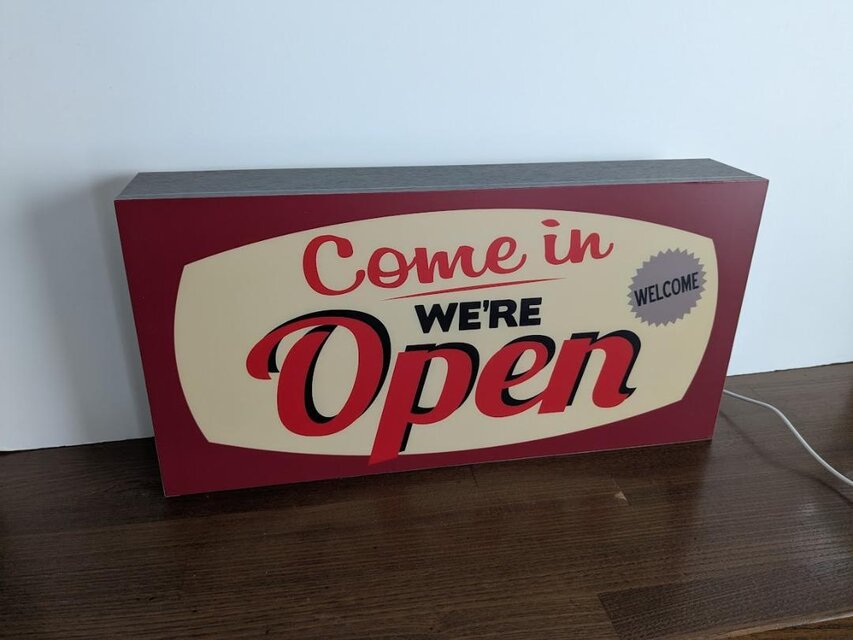Lサイズ】 OPEN オープン 営業中 開店 いらっしゃいませ カントリー