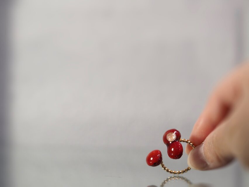 三粒ラブシードフォークリング（星付き）