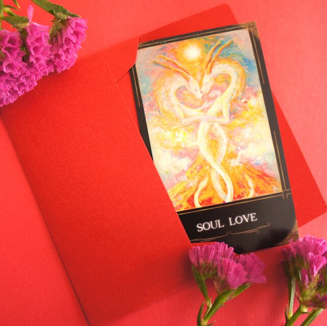 お守りカード】龍 ドラゴン 愛 ハート かわいい 恋愛 願望成就 / infinity artist NAO