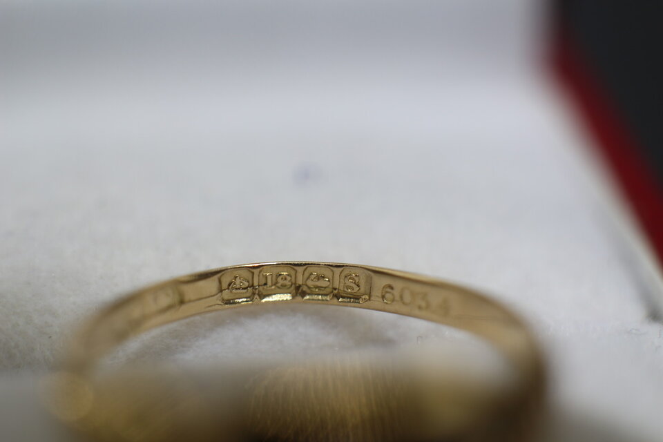 1917年 アンティーク 英国 イギリス 18K ゴールド 指輪 リング