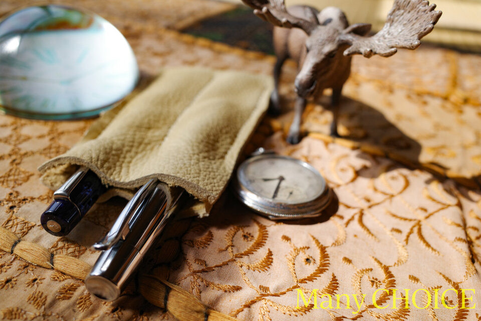 やみつきエルクの2本差しペンケース（レモンドロップ）