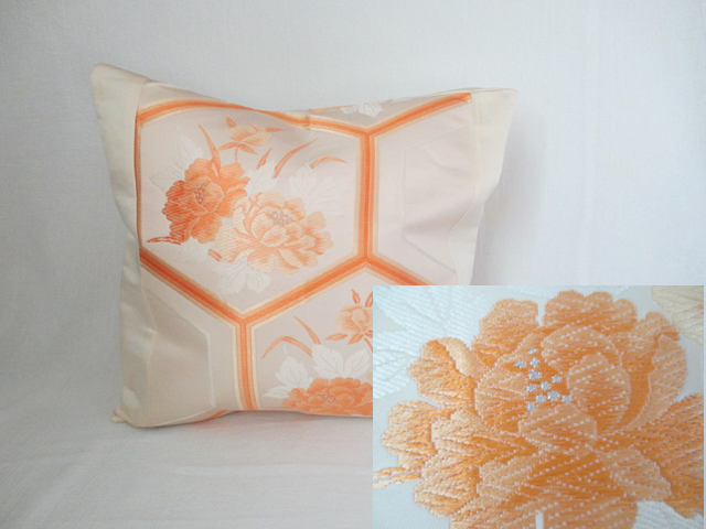 u121　帯クッションカバー　座布団カバー　ファスナー　40x40cm　おしゃれ