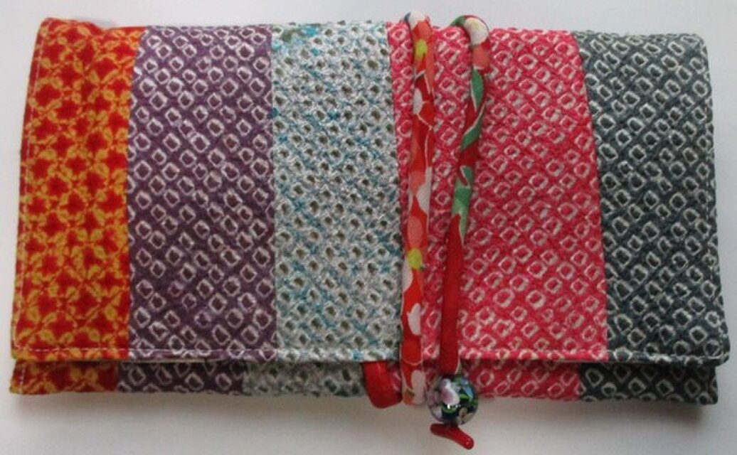 ８１５３　絞りの着物で作った和風財布・ポーチ＃送料無料