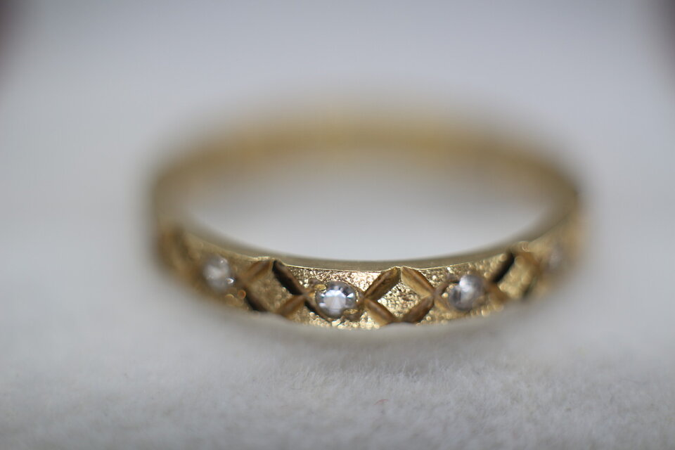 ビンテージ 英国 1969年 イギリス 18K 18金 ゴールド 指輪 リング 合成