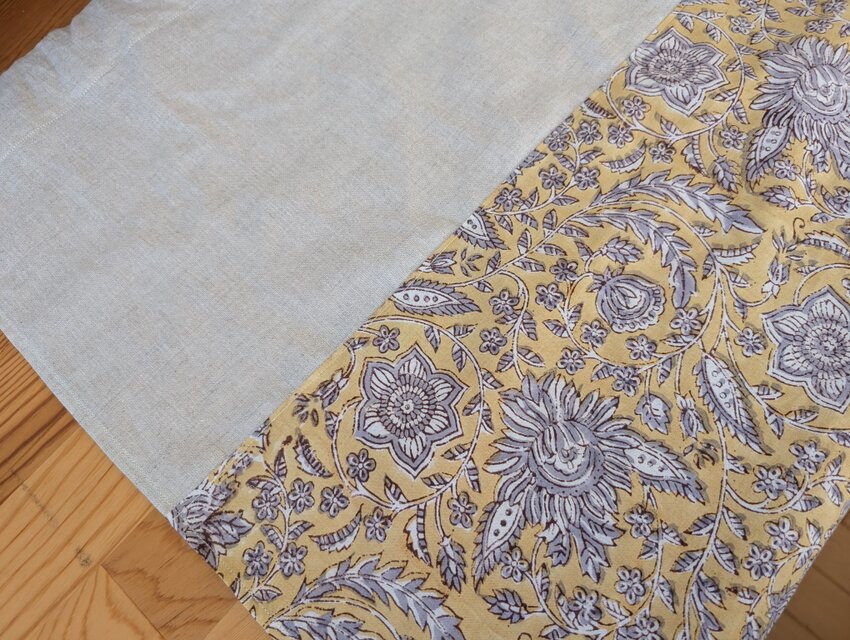 ♥️インドのハンドブロックプリント♥️ナチュラルベージュと