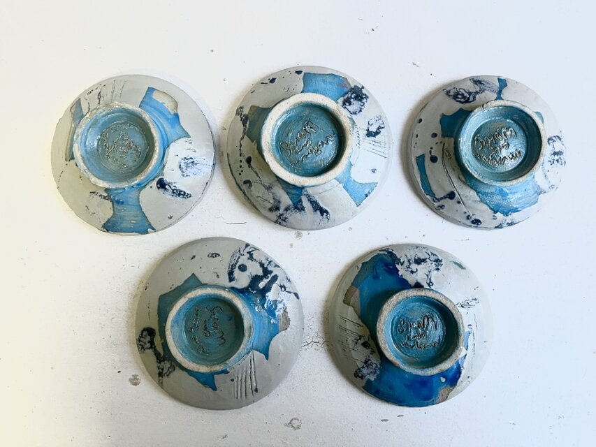 水色ピンク　小皿