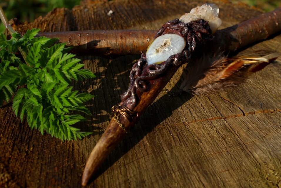 アバンダンスクォーツ　ドゥルジーアゲート　シャーマニックワンド