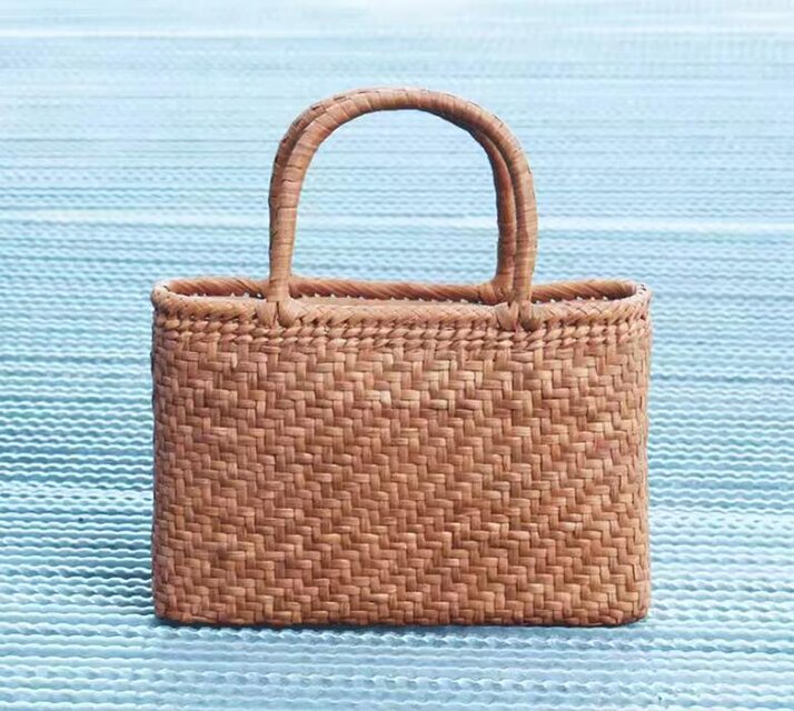 山葡萄　やまぶどう　あけび　籠　カゴ　バッグ　職人技　ハンドメイド　●希少● 一点物｜あけび-かごバッグ｜山葡萄（やまぶどう）｜たすき編み