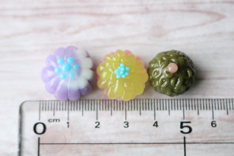 期間限定SALE☆ガラスのミニチュア和菓子セット（練り切り） ☆ガラス