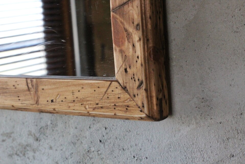 アンティーク風壁掛け鏡　ミラー　ダメージ