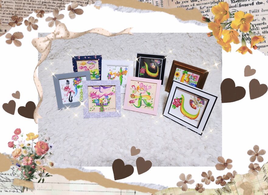 花文字.フレーム小サイズ（1文字.文字オーダー可） | iichi 日々の