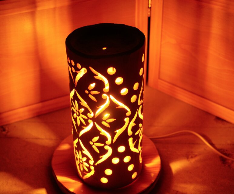 全面彫◆竹灯り・竹あかり・竹灯籠　 ～～ 癒しの灯り ★和線★～～