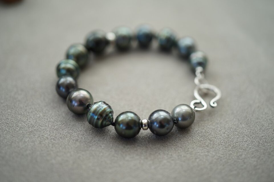 【drop】ブラックパールボリュームブレスレット