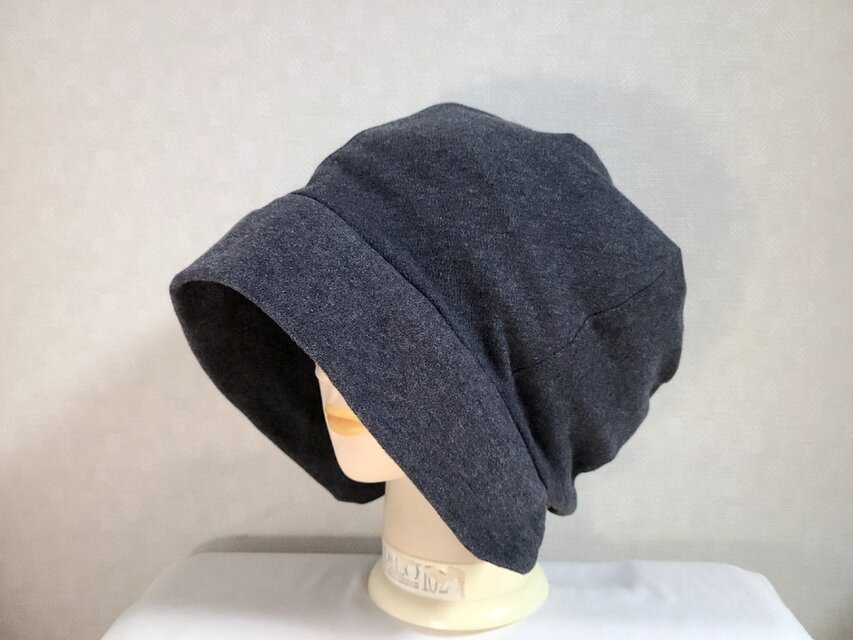 魅せる帽子☆【y様ご注文品】2点セット※他の方はご購入できません！コットン100%のリバーシブルクロッシュ～チャコールグレー