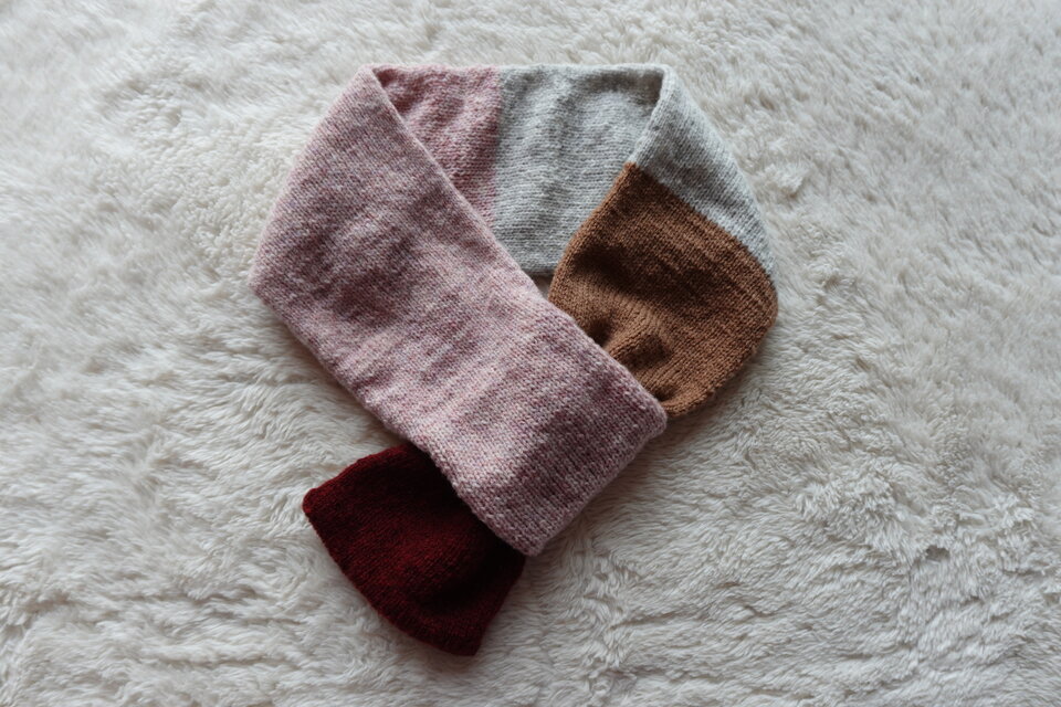 No.1528カシミア配合手編みマフラー