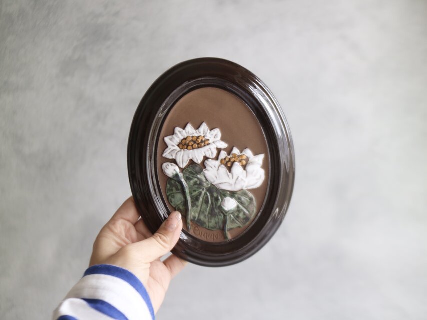 GABRIEL ガブリエル / wall plate スイレンの陶板 No.5596