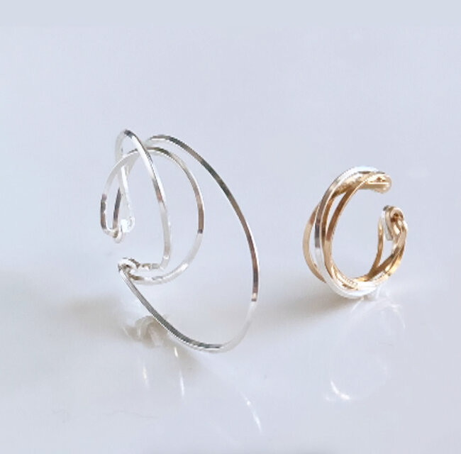 silver925×14kgf　 diagonal　イヤーカフ　2点セット　