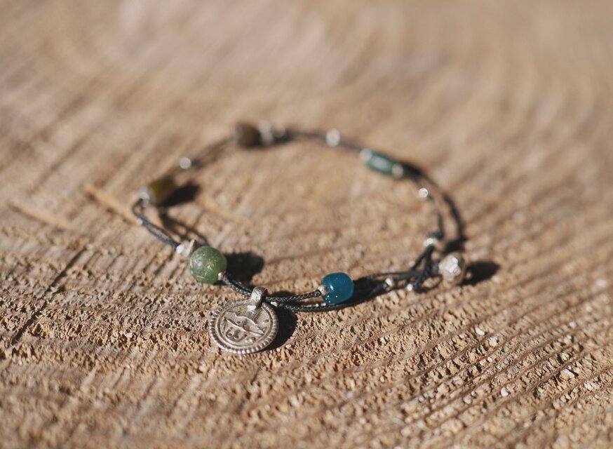 -Pyu old beads- double code bracelet