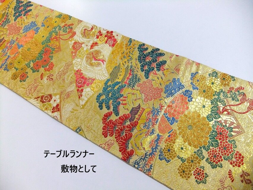 16)2198】190cm/アンティーク古典文様/タペストリー・テーブルランナー