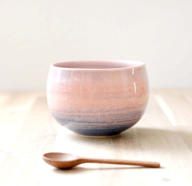 ころんと丸い練り上げのボウル 朝焼けの空 ＊ １