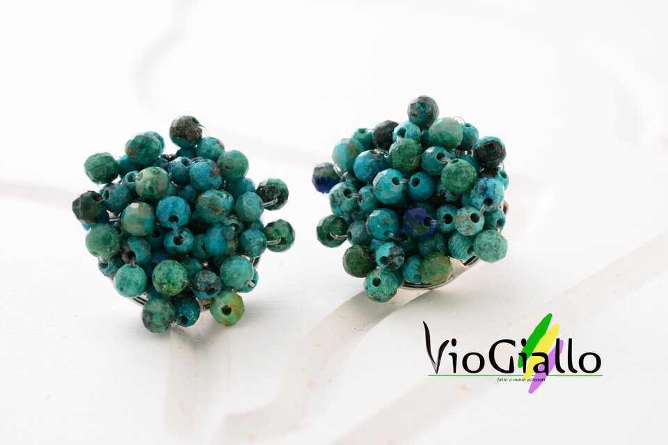 クリソコラの花ピアス