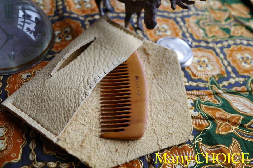 やみつきエルクのつげ櫛ケース（レモンドロップ）