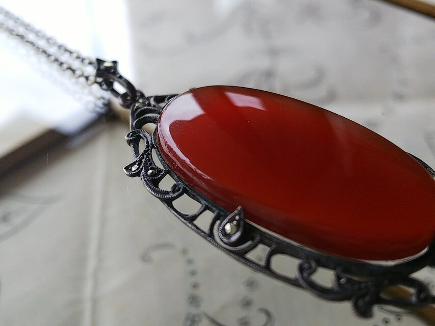 アンティークカーネリアンネックレス