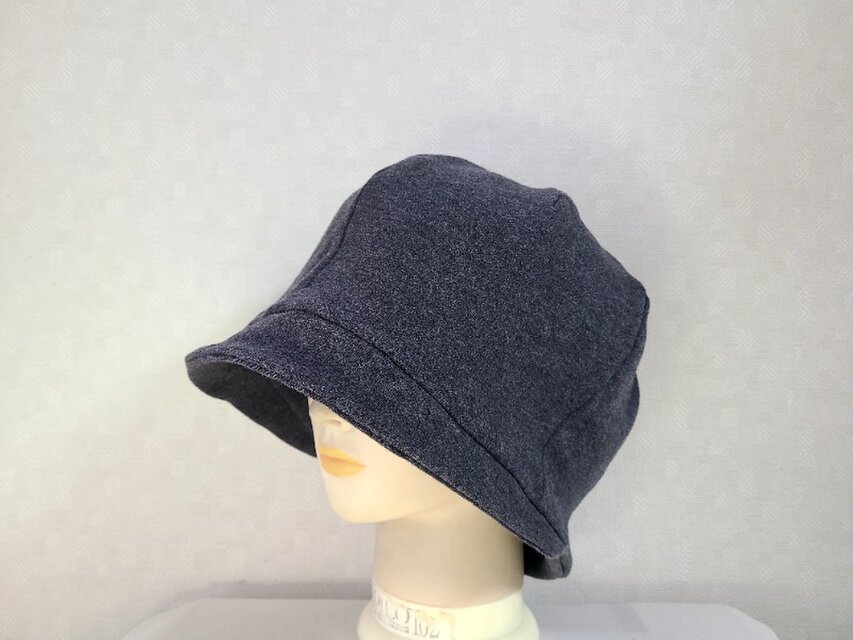 魅せる帽子☆コットン100%のリバーシブルクロッシュ～チャコールグレー