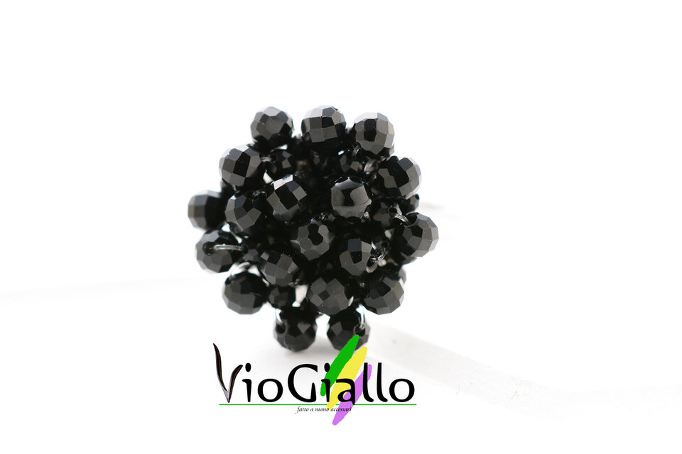 オニキスの花リング