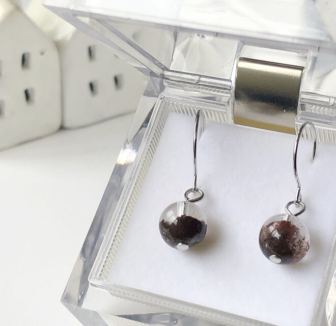 数量限定♡ゆれる✳︎AAAガーデンクォーツ8㎜玉ピアス ニッケルフリー