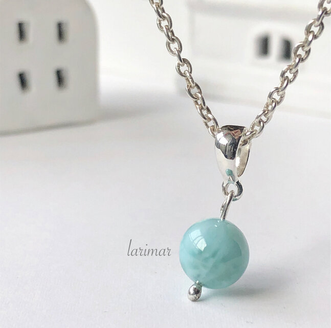 数量限定♡純銀sv1000✳︎ラリマー8㎜玉ペンダントトップ