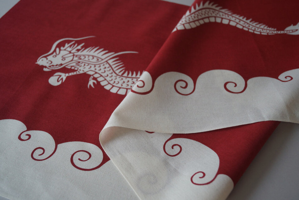 手ぬぐい　マイペースドラゴン