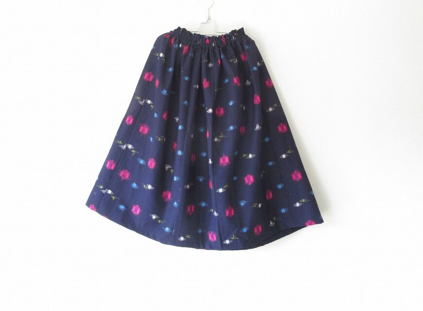 ☆ウール着物スカート☆和花柄♪/31ks040