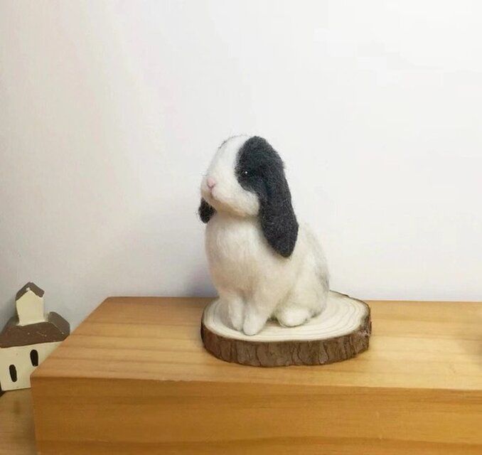 羊毛フェルト オーダー、うさうさ！ オーダーメイド】【SSサイズ】羊毛フェルト うさぎ ペット うち