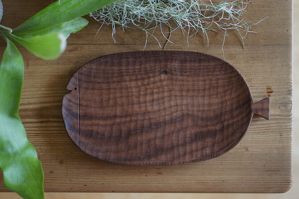 魚長皿 Φ150×270（ウォールナット）