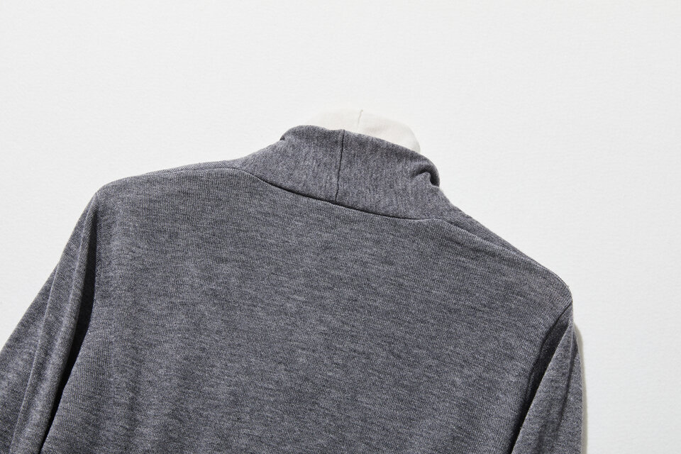 カジュアル過ぎず上品見え 重ね着風カーディガン ウール混 杢