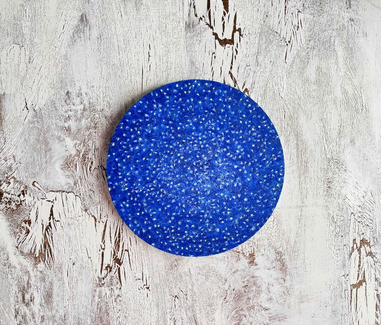 直径25㎝「朝の空　2025-2」油彩・絵画・原画・丸形・アートパネル 直径25㎝「朝の空 2025-2」油彩・絵画・原画・丸形・アートパネル