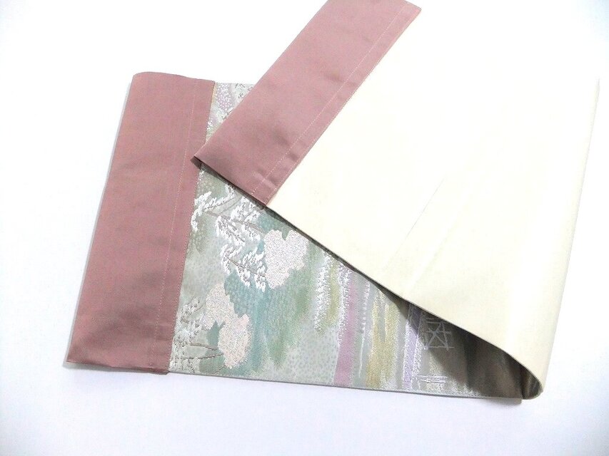 16)2214】和柄タペストリー・31×86.5cm/嵐山・渡月橋と保津川の大筏/帯