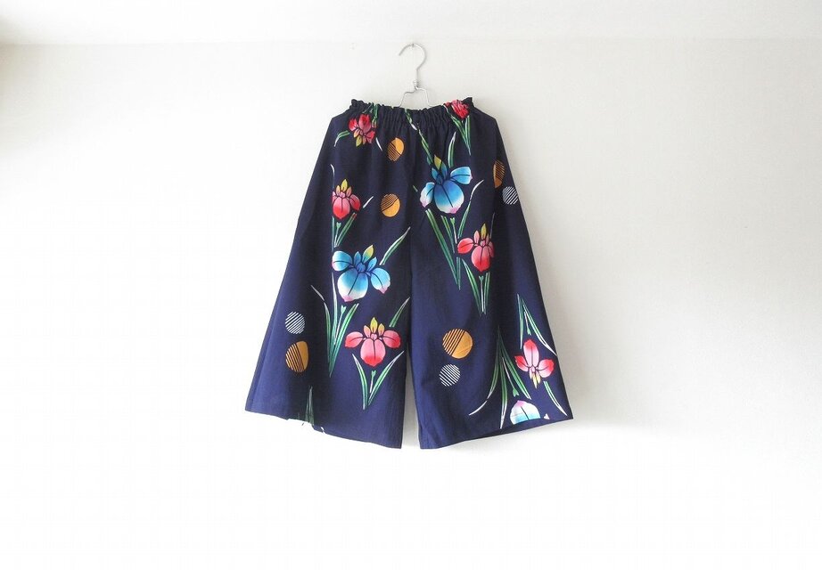 ☆浴衣ガウチョパンツ♪あやめ柄☆/31kg062