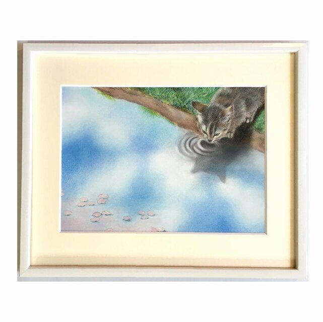 水鏡空（パステル画・原画）４号　