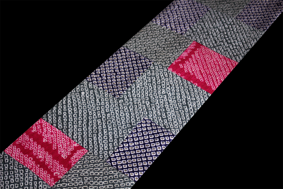 キリバミ 半幅帯 絞り キリバミ 半幅帯 正絹 | iichi 日々の暮らしを心地よくする