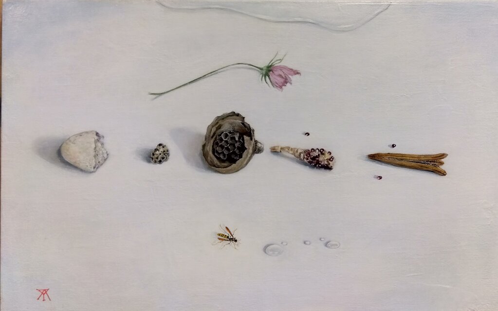 油彩・テンペラ「蜂の巣のある静物」 | iichi 日々の暮らしを