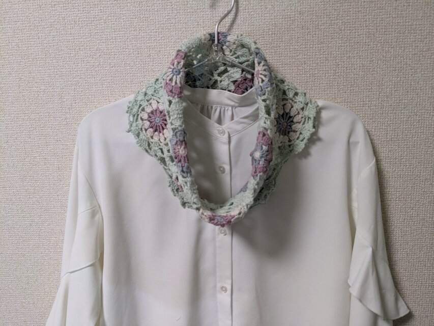 ✳やさしい風をまとう＊花模様のハーフスヌード