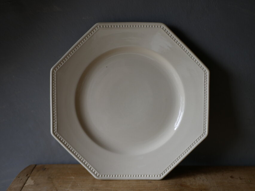 no.1　サルグミンヌ　オクトゴナルプレート　パールリム　フランスアンティーク