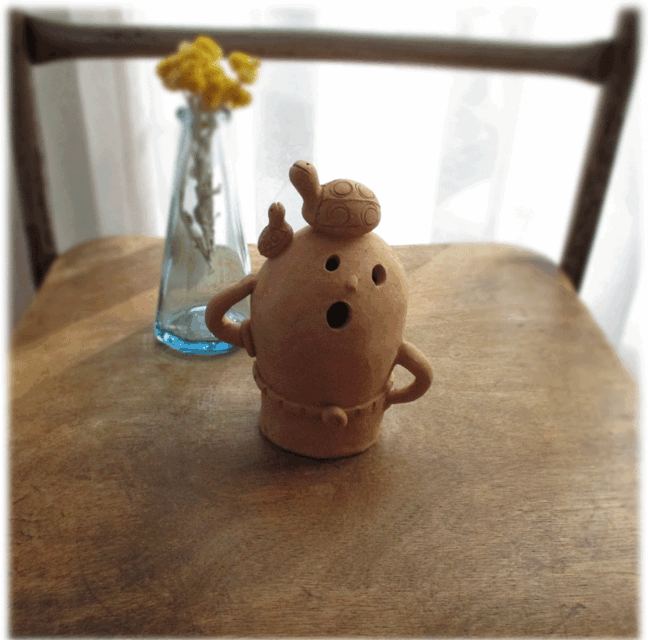 【ハニワちゃん】なかよしカメ親子