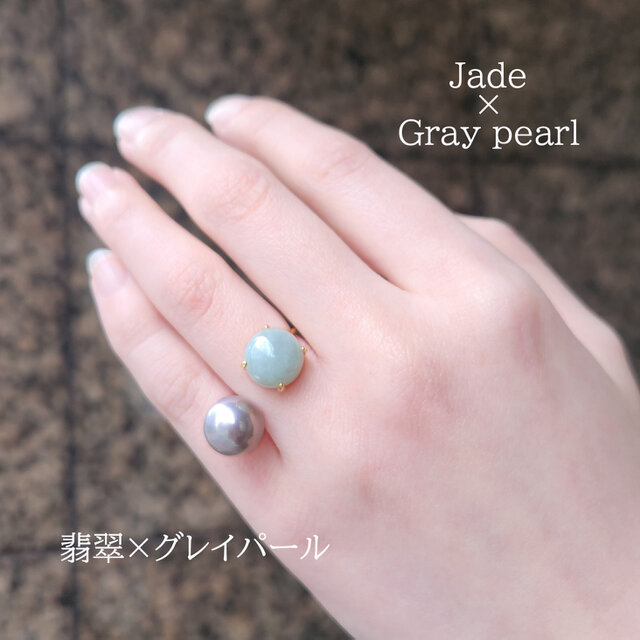 石が選べる☆宝石とパールのフォークリング ～草露（そうろ） | iichi