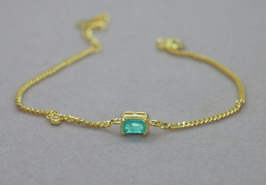 シンプル＊グリーンベリル　ブレスレット　GP