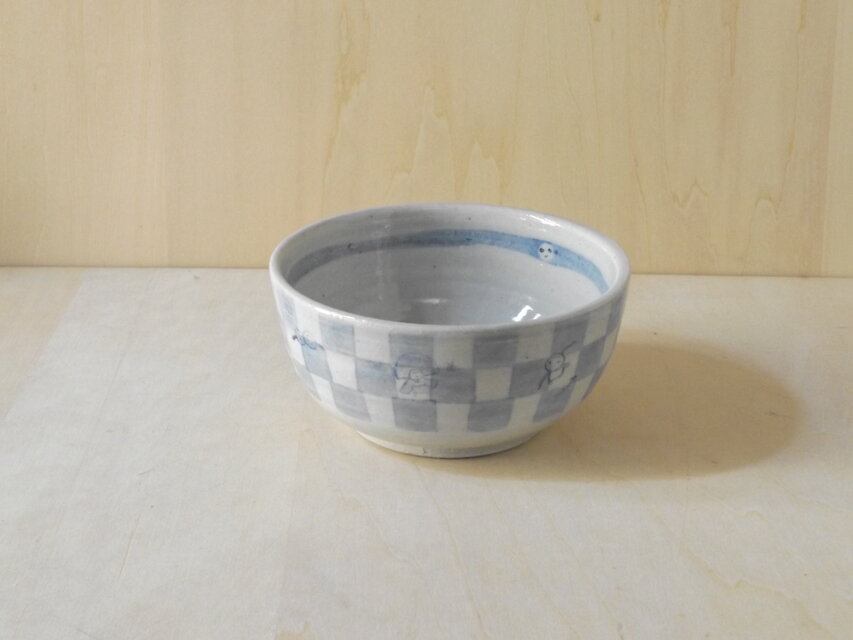 ようかいさん　どんぶり（市松模様）