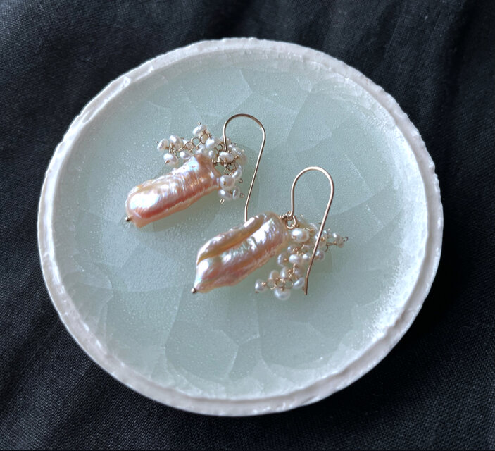 淡水パールのストレートピアス(イヤリング)